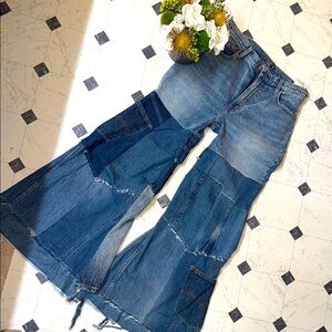 SUPER FLARE 12 31 Patchwork Flare Denim Jeans custom ONE OF A KIND